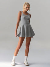 TRNVIE Minimalist Letter Embroidered Sleeveless Mini Dress
